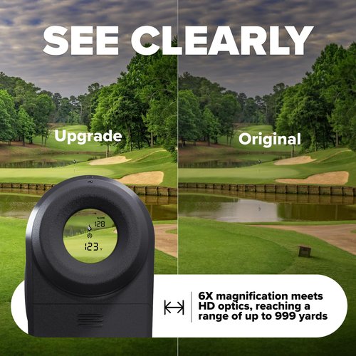 Precision Pro NX9 Golf Rangefinder with Slope Switch – 900 Yards Laser Range Finder, Flag Lock Vibration, 6X Magnification, Magnetic Cart Mount, Tournament Legal