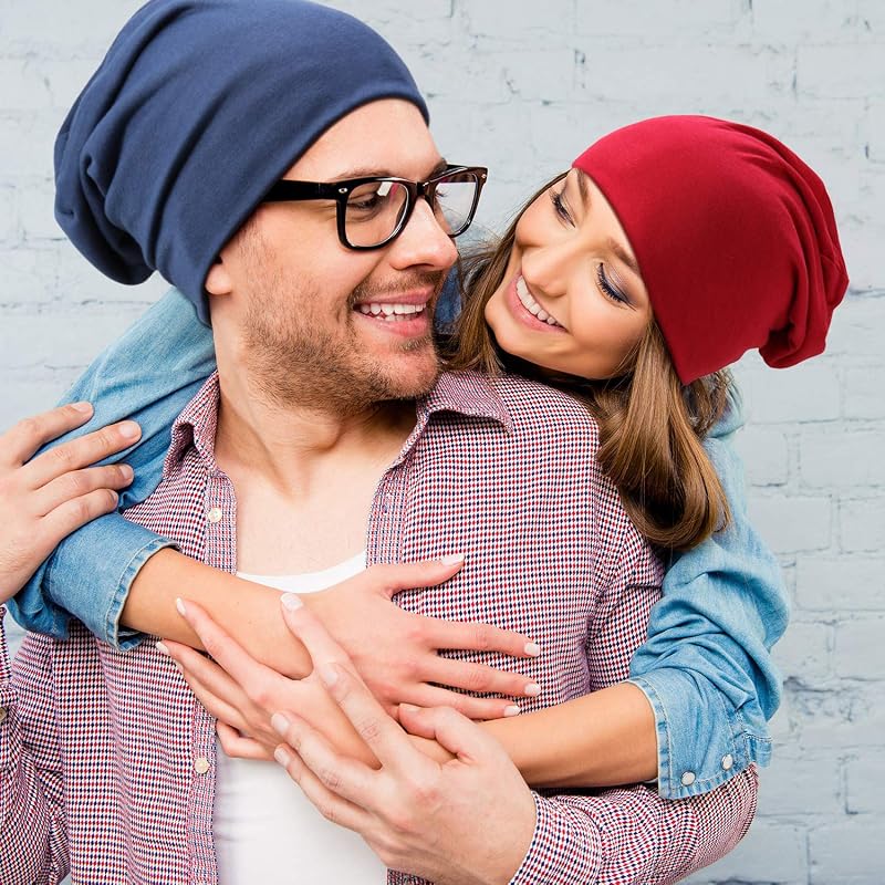 Outus 6 Pieces Knitted Slouchy Beanie Hat – Lightweight Cotton Bamboo Fiber Cap