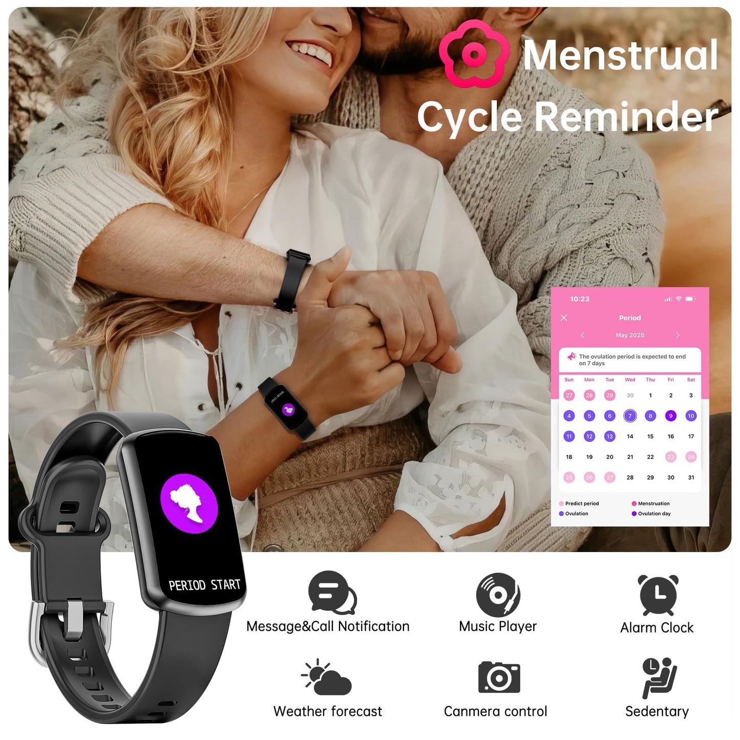 Sunorshop Health Fitness Tracker with 24/7 Heart Rate, Smart Watch with Blood Pressure and Blood Oxy-gen Monitor, Bulit-in 120+ Sport Mode, Waterproof Sleep Tracker for Women Men (Purple)
