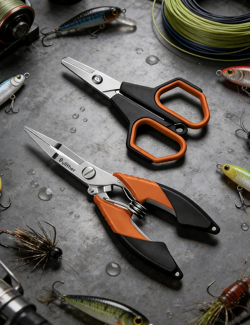 6.5" Fishing Pliers & Scissors Tool Kit - Pliers Orange Variation of THIS listing
