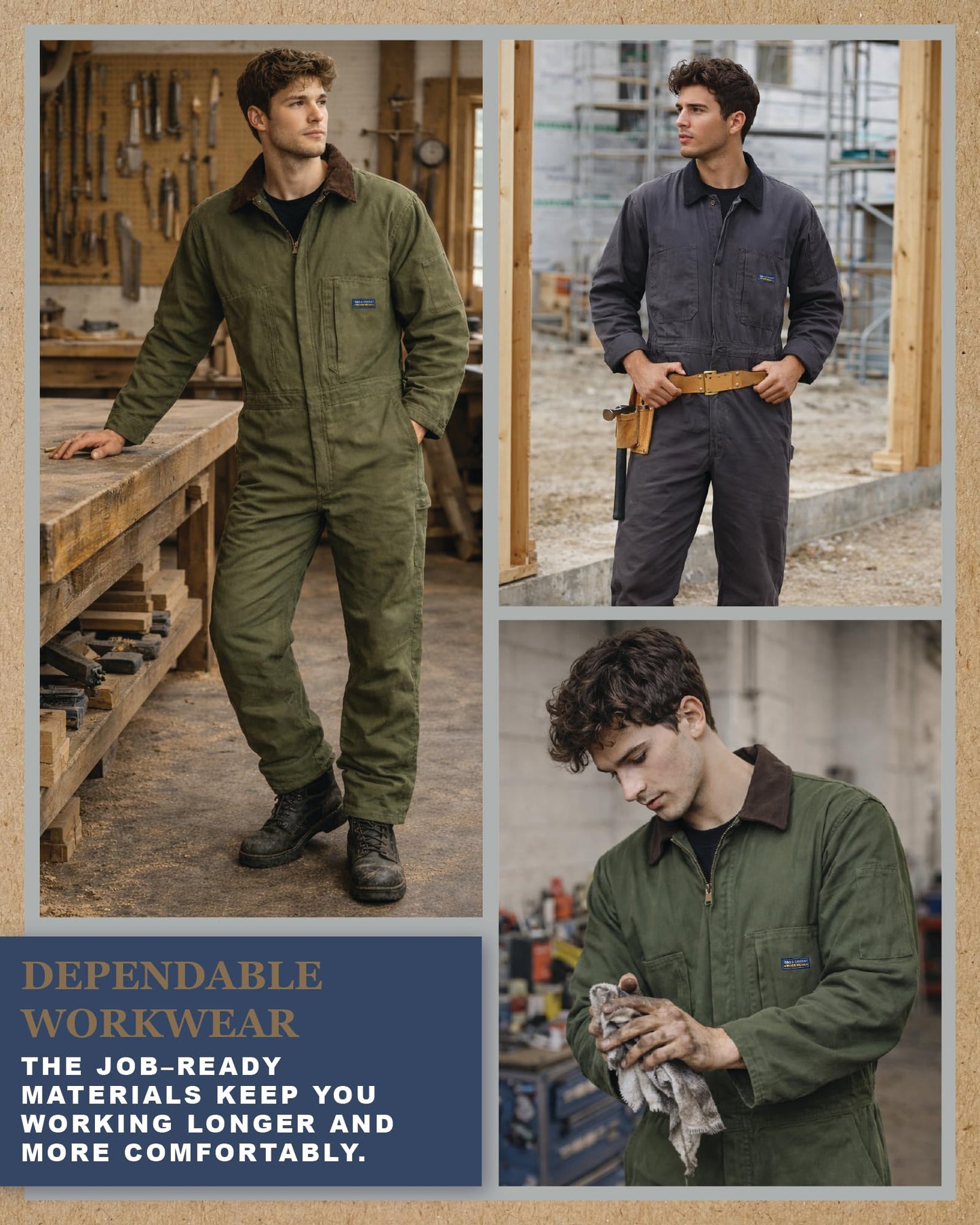 Bass Creek Outfitters Mens Coveralls - Durable Long Sleeve Work Wear Jump Suit Insulated Coveralls for Men with Pockets, Size X-Large, Black