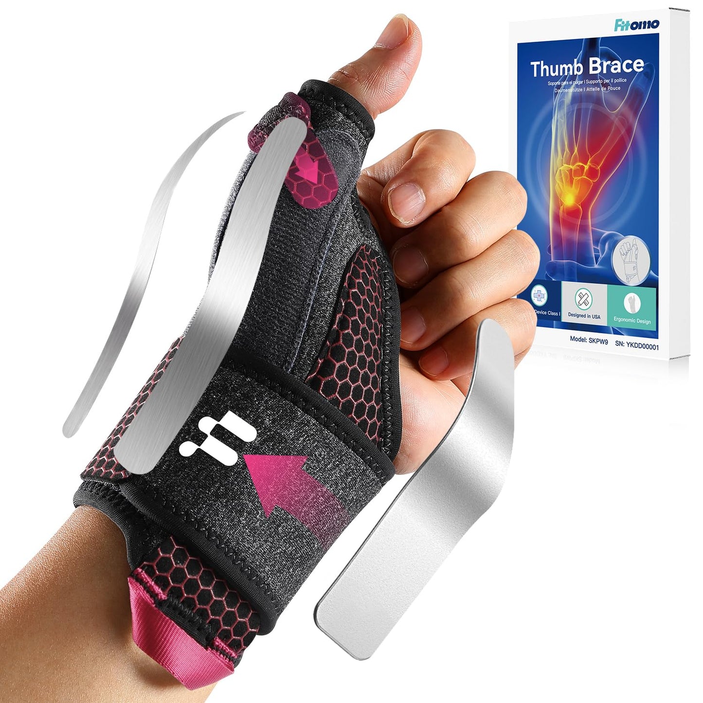 Fitomo Wrist Brace & Thumb Stabilizer, Carpal Tunnel, De Quervain's Tenosynovitis, Tendonitis, Arthritis Support, Thumb Splint for Pain Relief, Women and Men (Left Hand, L/XL)