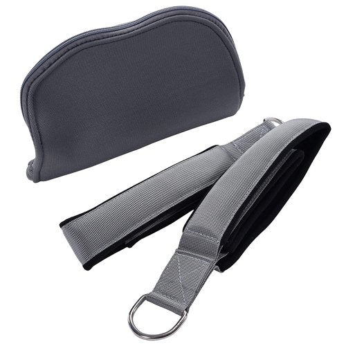 Stamina Products AeroPilates Wide Double Loop Hand and Foot Padded Foam Straps with Textured Surface and Carrying Bag, Gray (Set of 2)