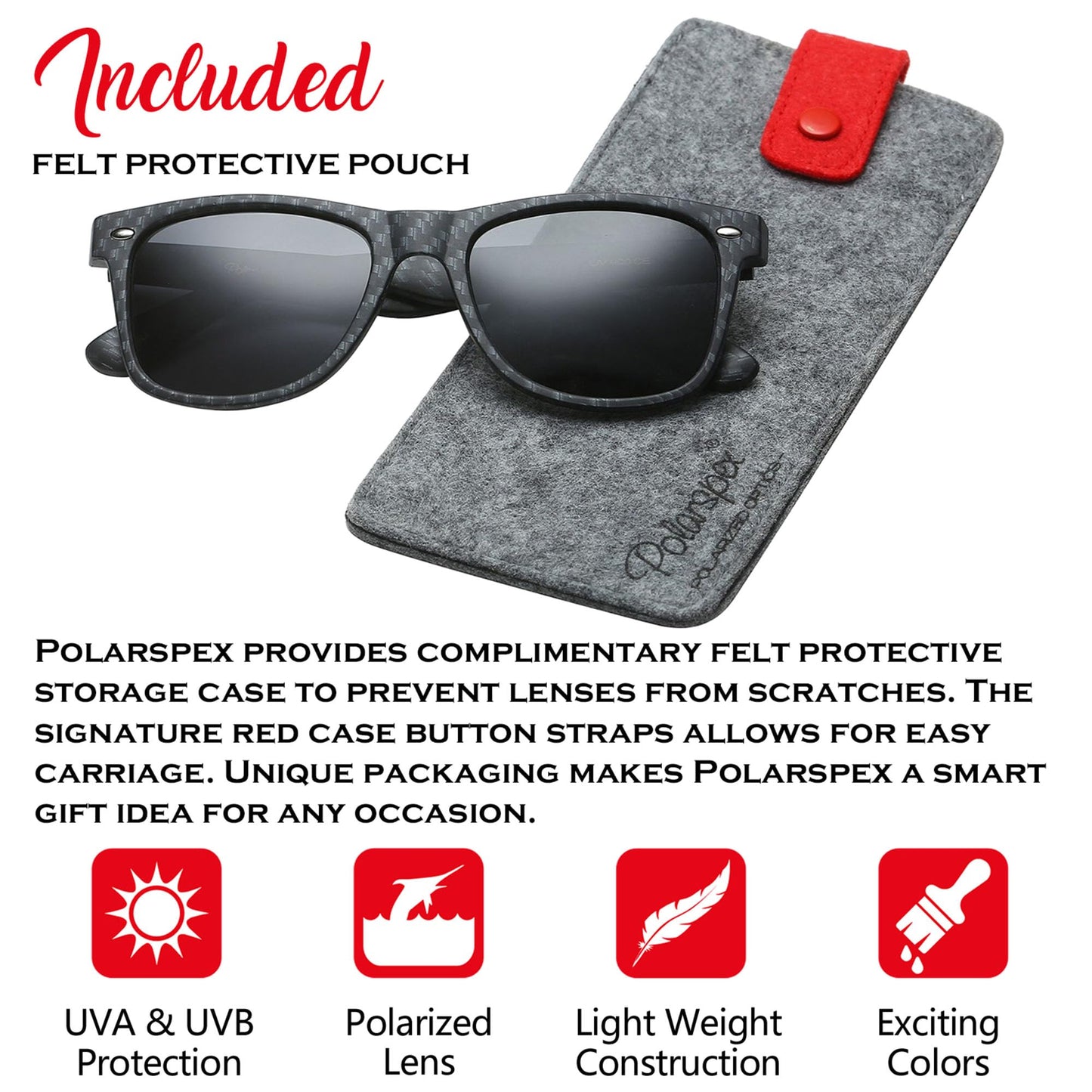 PolarSpex Polarized Sunglasses for Men and Women – UV Protection, Durable & Lightweight Retro Sunglasses for Driving, Fishing
