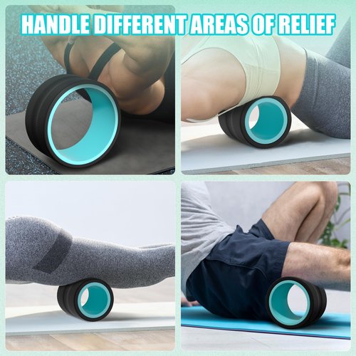 Zomyove 3 Pack Back Roller- Yoga Wheel for Back Pain Reliefn & Stretching, Back Wheel for Deep Tissue Massage, Foam Roller for Physical Therapy & Exercise