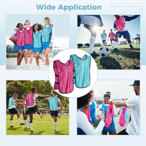 DIMEGON 24 Pack Youth Pinnies, Sports Pinnies for Youth Adults, Soccer Basketball Scrimmage Training Vests, Football Team Practice Jersey
