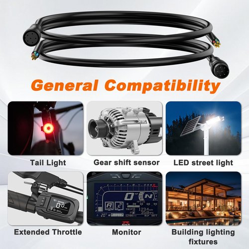 baluoqi Electric Bike Extension Cable Connector -3Pin, Waterproof, Perfect as Ebike Battery Connector