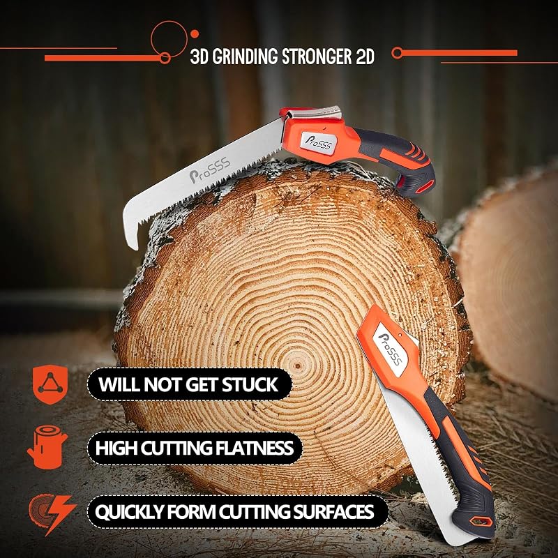 ProSSS 7-Inch Folding Hunting Saw with Replaceable 65Mn Blade – Folding Bone Meat Saw