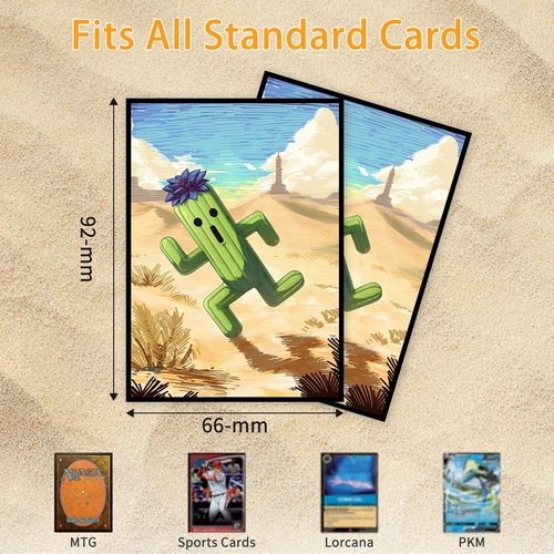 MTG Card Sleeves(Cactus Black Lotus) Magic The Gathering Card Sleeves Art Sleeve Deck Protector, Clear Front & Matte Back, Smooth Shuffle