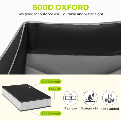 Dovov Outdoor Oversized Folding Double Camping Chair for Adults Heavy-Duty Fully Padded Portable Camping Couch Loveseat with 2 Cup Holders Support 600 lbs for Beach, Lawn, Backyard, Campsites, Patio