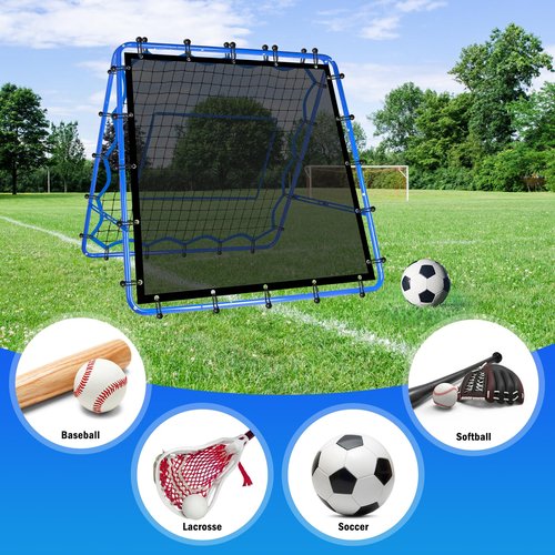 Winthai 4x4FT Dual-Sided Soccer Rebounder Net, Fast & Slow Rebound Speed Training for Control, Passing Practice, Easy Setup Baseball/Volleyball Rbounder Gifts & Equipment for Kids,Teens & Adults