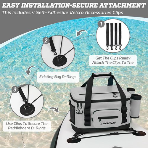 MORXPLOR Waterproof Shell 24 cans Paddle Board Cooler Bag, Sup Deck,Kayak Cooler Bag Accessories