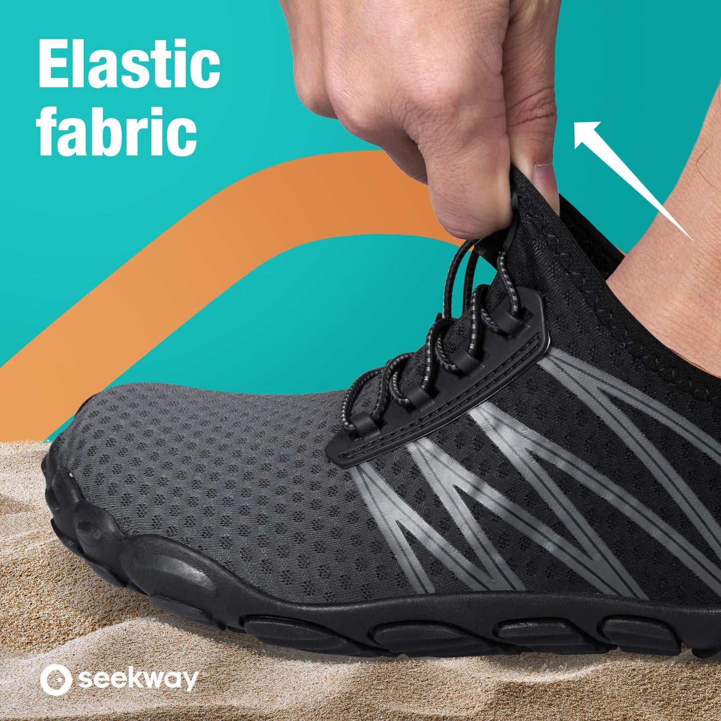 SEEKWAY Water Shoes for Women Adult Quick-Dry Aqua Sock Barefoot Men for Beach Swim River Pool Lake Hiking Kayaking Surfing Gradient Dark Grey