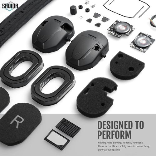Savior Equipment Apollo Electronic Earmuffs for Shooting w/Gel Ear Pads, 24dB NRR, Noise Cancelling Ear Protection Headset