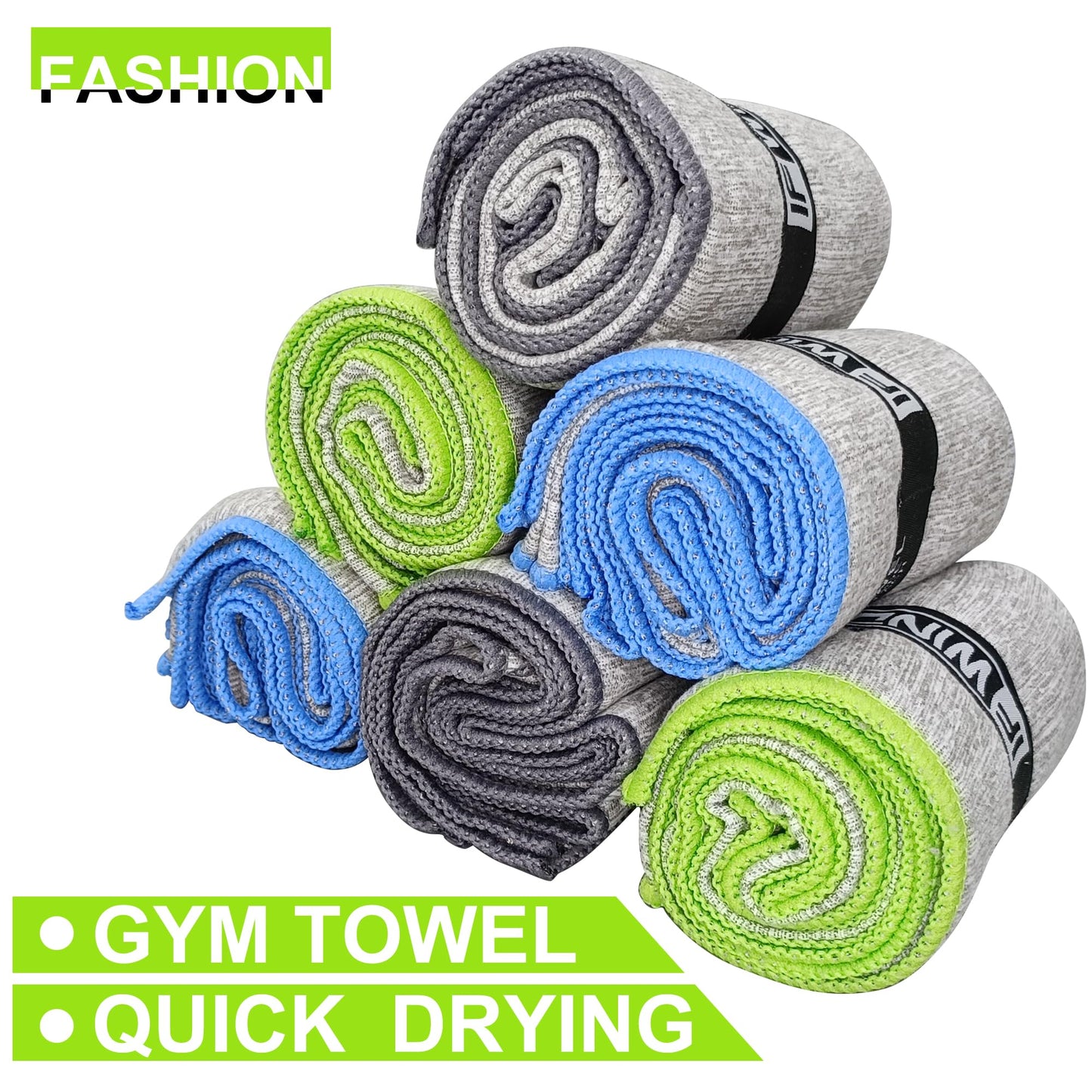 IFWIND 6 Pack Microfiber Gym Towels for Working Out，Fast Drying Workout Accessories Sweat for Gym Gear for Men & Women,Sports Exercise Fitness Gear Tennis Towels for Body Hot Yoga