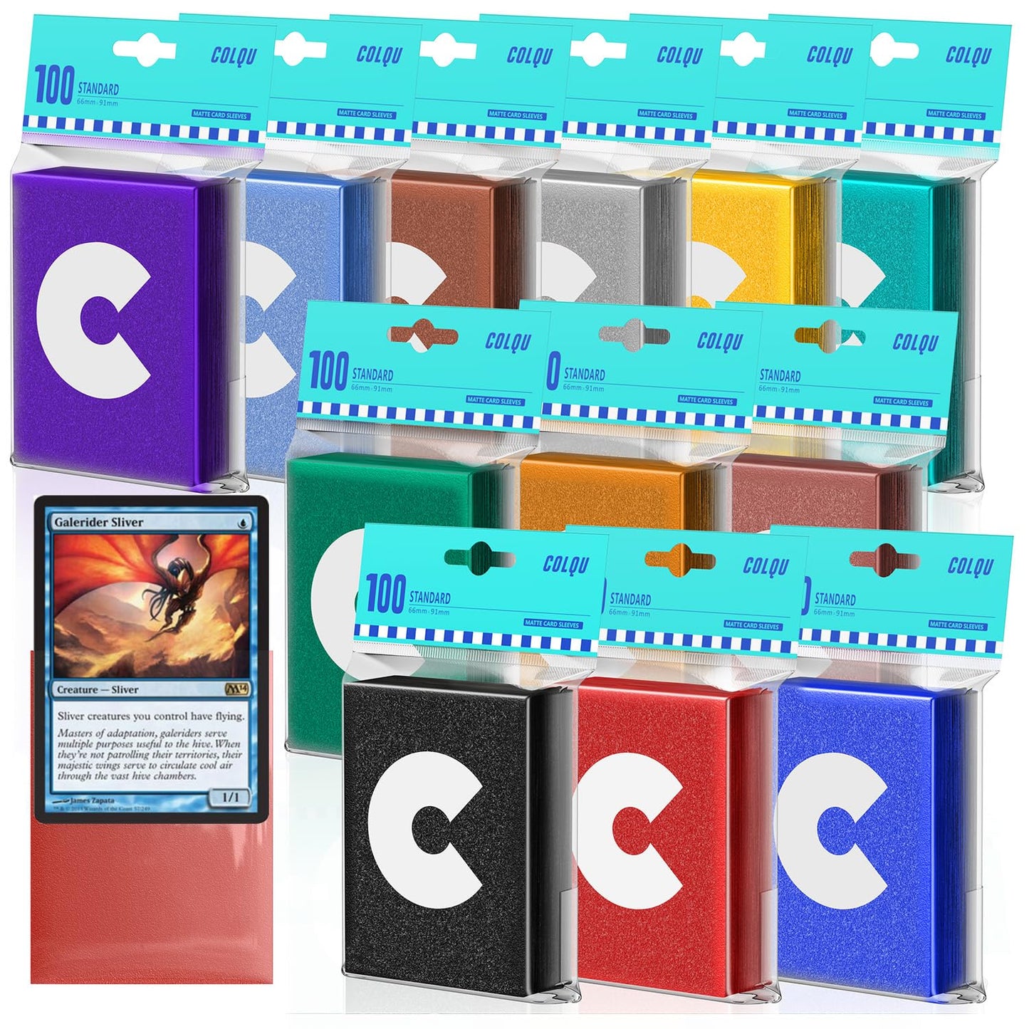 1200CT Matte Card Sleeves, 12 Colors MTG Card Sleeves, Magic PKM Deck Sleeve for TCG, Game Cards
