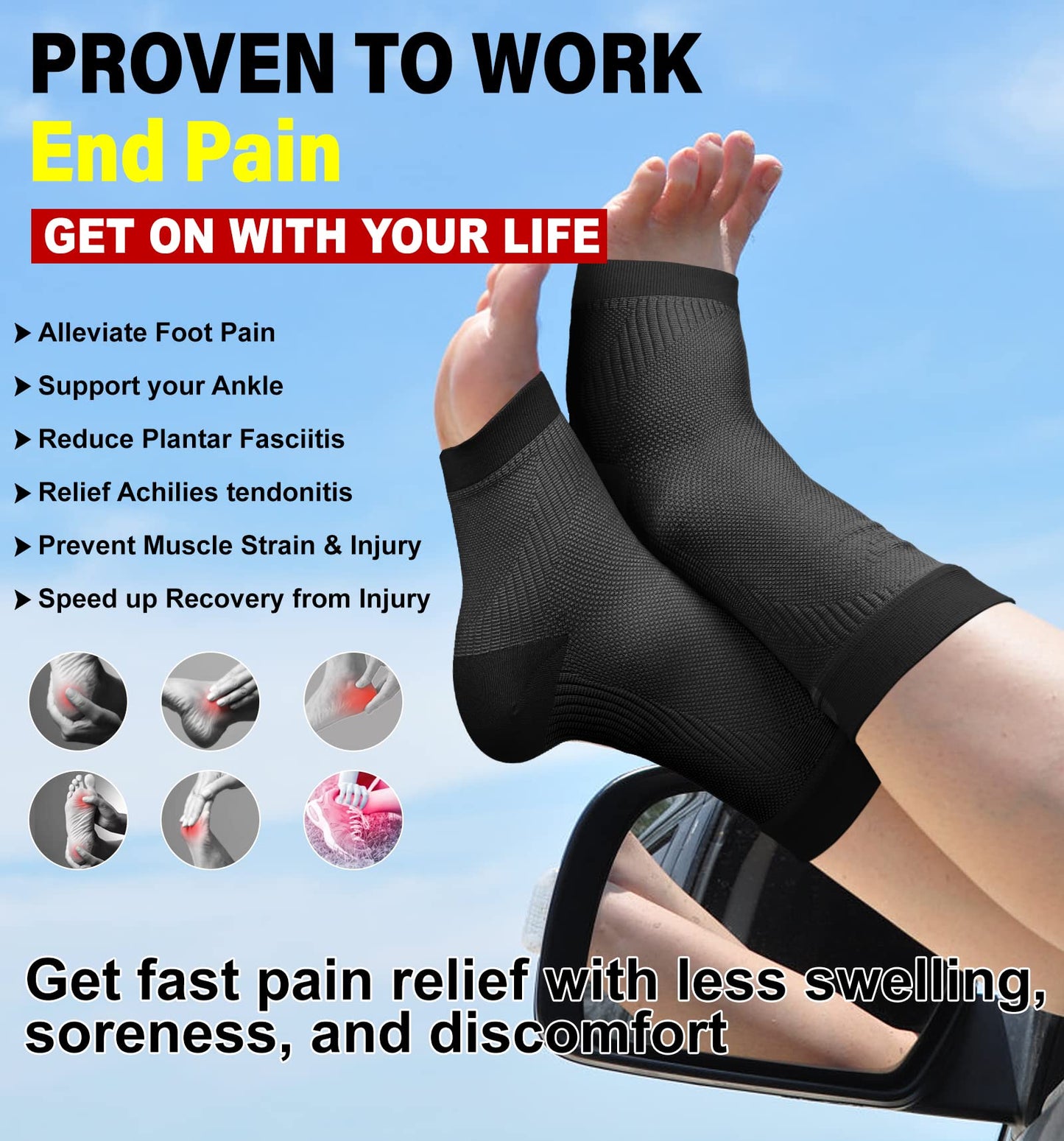 KEKING Ankle Brace Compression Sleeve – Plantar Fasciitis & Achilles