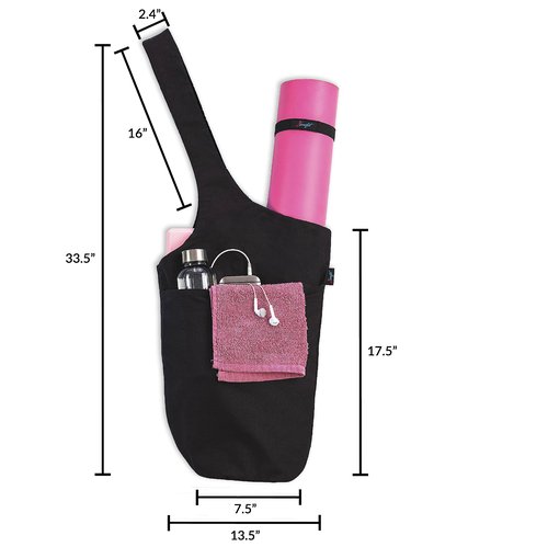 Zenifit Yoga Mat Bag ??Versatile Yoga Bag with Mat Straps & Storage Pockets, Holds Yoga & Pilates Mats, Lightweight & Durable, Full Black