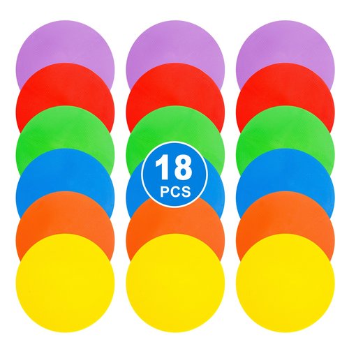 9 inch Spot Markers Flat Field Cones, Non Slip Rubber Agility Markers Flat Field Cones for Soccer Basketball Sports Speed Agility Training （18 pcs）