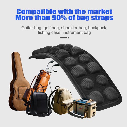 lszpseep Antigravity Shoulder Strap Pad, Breathable Decompression Cushion with 3D Airbags, Universal Bag Strap Comfort Pad, Black (1)
