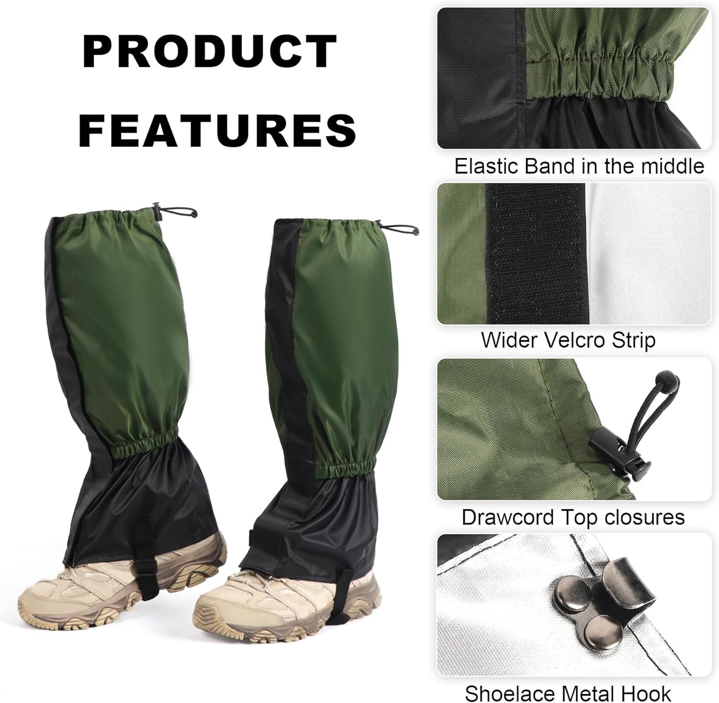 2 PCS Waterproof Lawn Care Leg Gaiters,Garden Trimming Leg Chaps,Weed Eating Leg Protectors