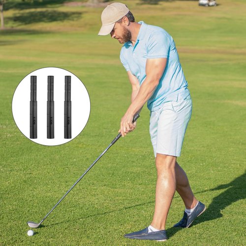 Yolev 3pcs Putter Shaft Extension,0.52" Golf Shaft Extension for Iron and Wood Putter,Black Golf Club Extensions Stick Extender Rod Accessories(Plastic)