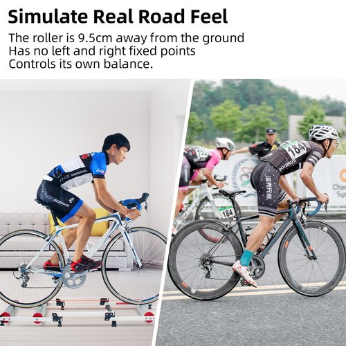 ROCKBROS Bike Rollers Adjustable Bike Trainer Stand Foldable Indoor Cycling Bicycle Roller with Resistance for MTB Road Bike Exercise