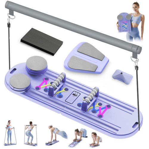 Pilates Board Pilates Reformer Set, Multifunctional Abdominal Pilates Board for Home Workout, 15-in-1 Flo Pilates Portable Reformer 2025 for Full-Body Exercise