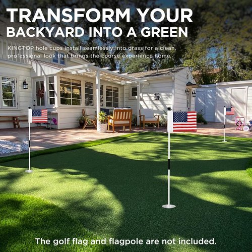 KINGTOP Golf Hole Cups for Practice Putting Green, Putting Cup, Outdoor | Indoor, Fit USGA | PGA Regulations, Ivory White, 4" Depth, 2-Pack