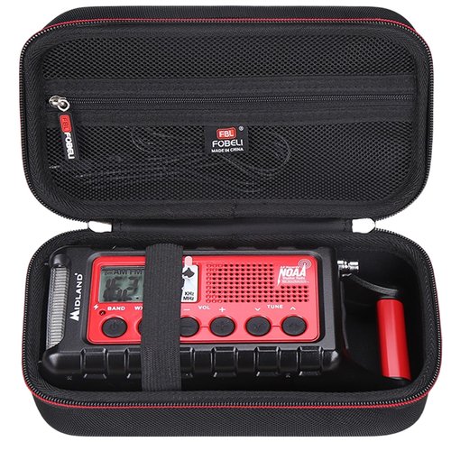 FBLFOBELI Hard EVA Storage Case Compatible with Midland ER310 / ER210 /ER300/ER50 Emergency Crank Weather AM/FM Radio, Portable Travel Container Bag (Case Only) (Black)