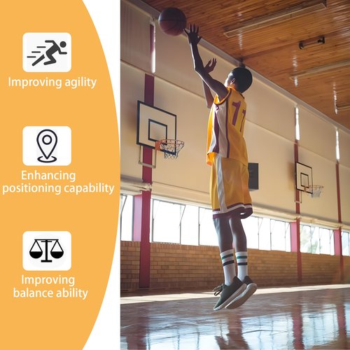 Nuburbur Basketball Training 9 Inch Poly Spots, 10PCS Anti-Slip Training Basketball Spot Markers Floor Spots, Waterproof Flat Filed Cones Poly Dots for Basketball Training (10Pcs 9inch Spot Markers)