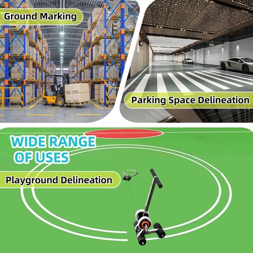 LXZJZLF Court Line Tape Machine, Basketball Court Line Striping Machine, Court Paint Striping Machine for Parking Lots and Road Warning (Steel-2)