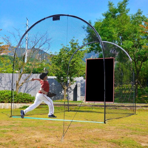 Sharellon 4'x6' Baseball/Softball Backstop - Silver Reflective Vinyl Target | Batting Cage & Pitcher Training Aid | Durable Backdrop for Baseball Players