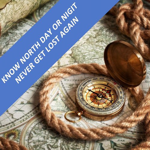 Bahfir Camping Survival Compass for Hiking, Kids, Camping Hunting, Outdoor Military Navigation Tool