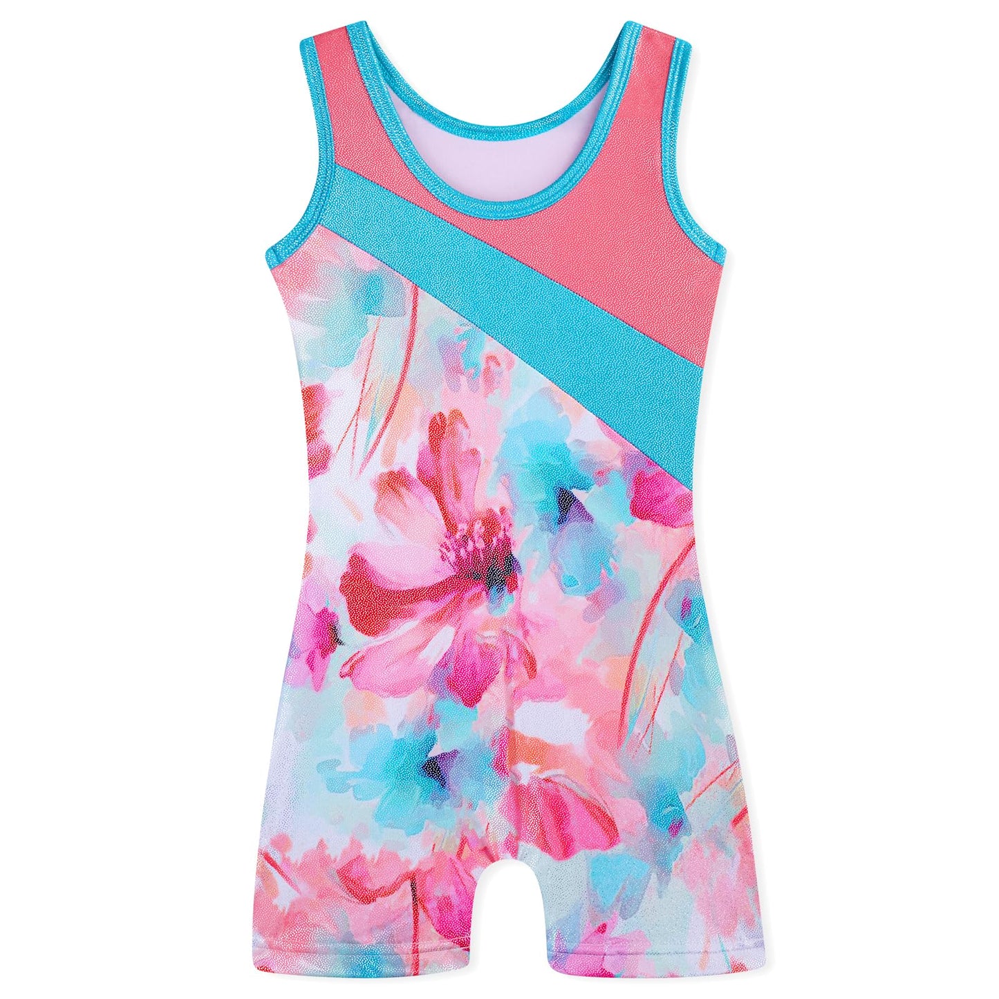 HOZIY Girls Gymnastics Practice Leotards for Girls 3t 4t Coral Floral Equipments Kids Leo Orange Leotardos De Gimnasia Para Niñas
