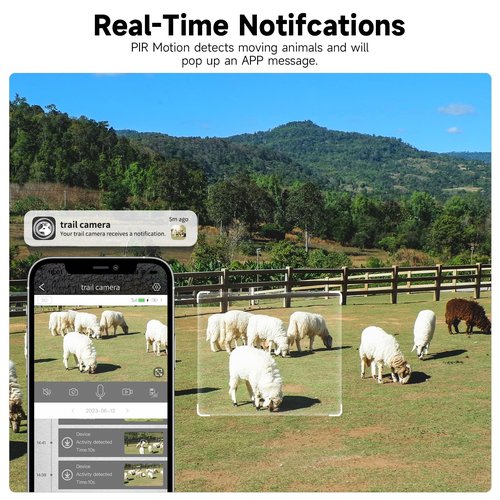 Trail Camera Unlimited Data Plan Cellular Trail Cameras 2K Live Feed 4G Game Camera Built in SIM Card Trail Cameras with Night Vision Motion Activated Waterproof IP66 Solar Cellular Security Camera