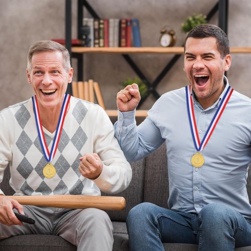 BOHUIZ 6Pcs Gold Medals for Awards, 2 Inch 1st Place Metal Award Medals Olympic Style Winner Awards for Competitions, Sports, Party, Tournaments, and Prizes