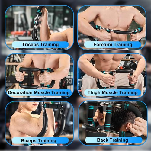 Adjustable 40-100lb Twister Arm Trainer - Portable Chest, Shoulder & Arm Workout Equipment - Detachable Forearm Strengthener for Home Fitness(Blue-Black)