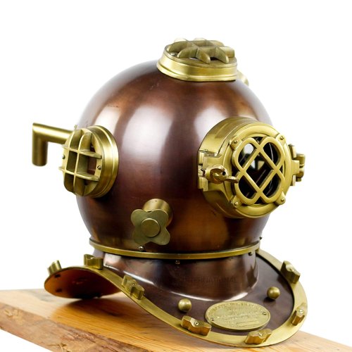 6" Scuba Diving Nautical Helmet | Maritime Ship's Decorative Helmet | Nagina International (6 Inches, Scutter Brown)