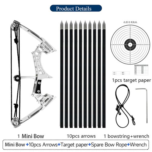 TIETHEKNOT 5.7”/5.8”/5.9”/6.0”/7.2”/9.9”/10.0” Archery Compound Bow and Arrow Set RH/LH Outdoor Sports Training Bow for Hobby Practice Entertainment Fun (6.0” – Black Hollow Bow)