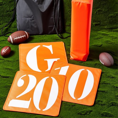 Libima 16 Pcs Football Yard Marker Set Include 11 Football Field Yard Line Marker High Visibility 4 Weighted Ball End Zone Pylons with Carrying Bag for Training Sporting Equipment(Orange)
