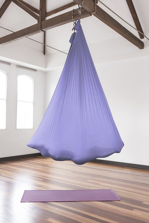PINC Active Silk Aerial Yoga Swing & Hammock Kit for Improved Yoga Inversions, Flexibility & Core Strength - Lilac