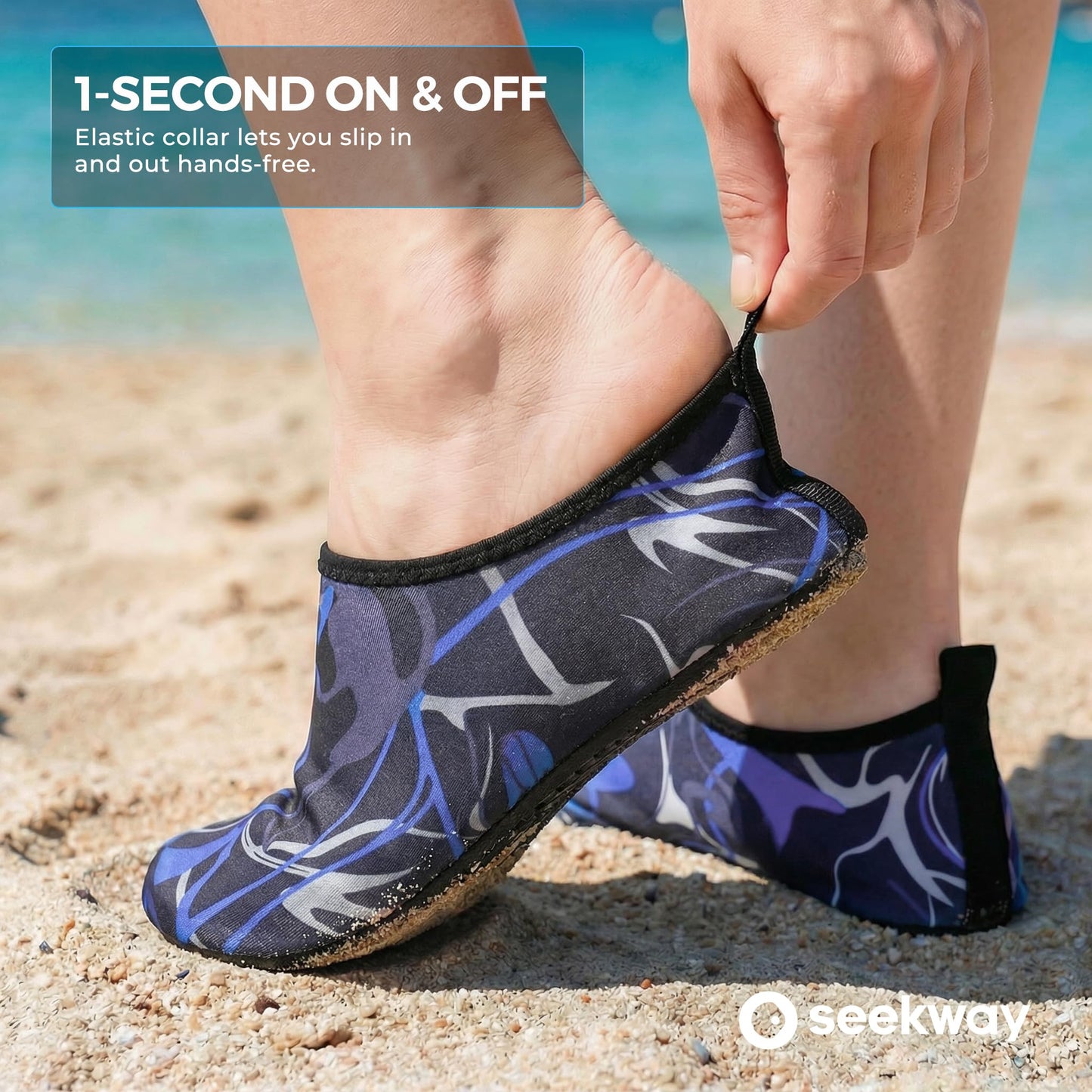 SEEKWAY Water Shoes Barefoot Aqua Socks Quick-Dry Non Slip Shoes for Beach Swim Pool River Boating Surf Women Men Bird SK002(U)