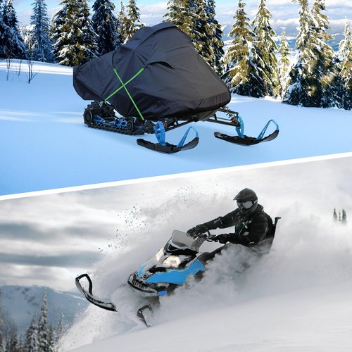 NEVERLAND Snowmobile Cover - Waterproof Snowmobile Covers Snowmobile Accessories Storage Cover Compatible with Polaris Ski Doo and Yamaha with Reflective Strips Universal Fits up to 145"