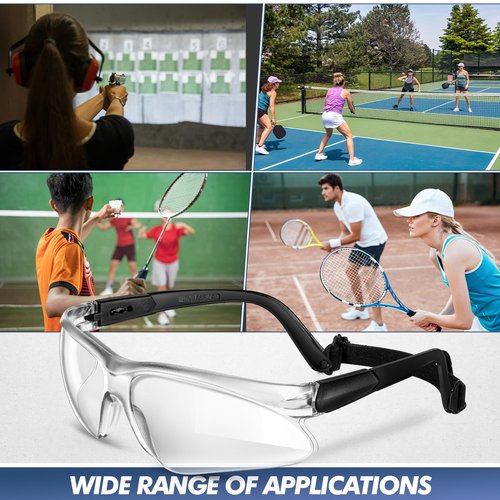 Fiada 3 Pieces Racquetball Goggles Sports Basketball Goggles Anti Fog Field Hockey View Protective Sports Eye Protectors Scratch Resistant Protective Eyewear
