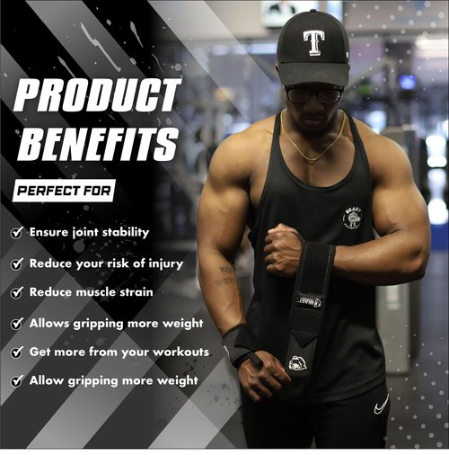 Beastpowergear Wrist Wraps |Competition Grade|18 Inch Professional Quality Provides Additional Wrist Support During Weightlifting, Powerlifting, Strength Training. (Solid Black, 18")