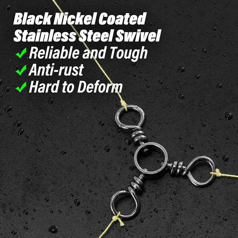 Dr.Fish 50 Pack 3-Way Swivel Fishing Tackle - 83Lb-50 Pack Variation