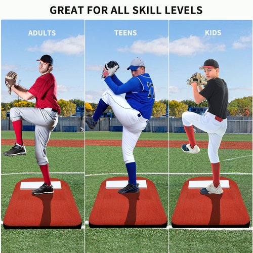 NaxKizo 2025 Upgraded Portable Pitching Mound for Baseball, Pitchers Mound Baseball with High Density EVA Bottom and Antifade Turf, 42 x 34 x 5 Inch Youth Pitching Mound