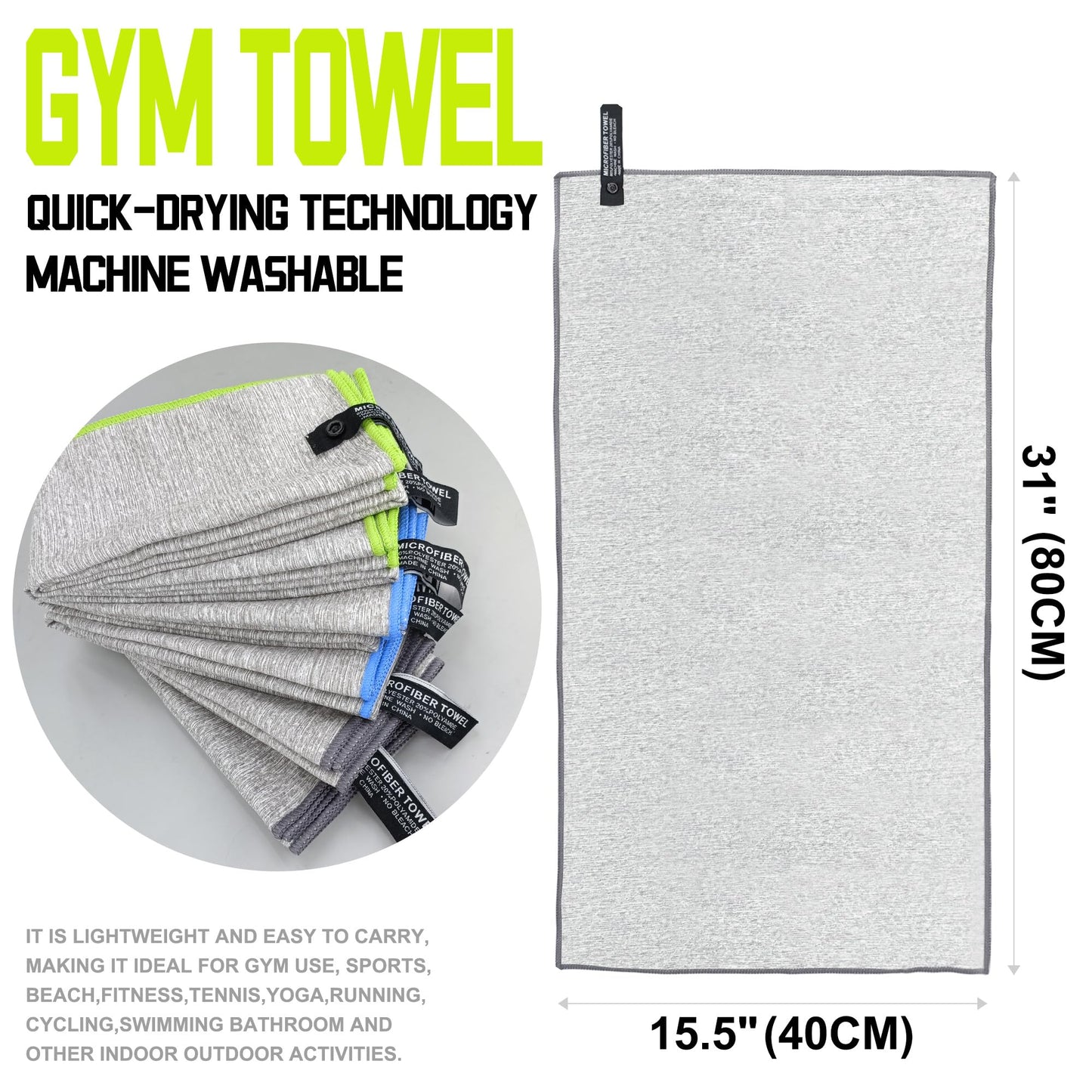 IFWIND 6 Pack Microfiber Gym Towels for Working Out，Fast Drying Workout Accessories Sweat for Gym Gear for Men & Women,Sports Exercise Fitness Gear Tennis Towels for Body Hot Yoga