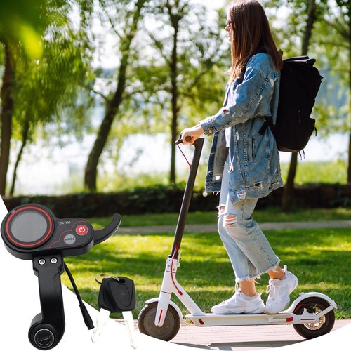 Yaoliucp Electric LCD Display Meter|Scooter Speedometer with Key Digital 6 Pin Button Control Scooter Odometer with Shifter Replacement Electric Scooter Accessories